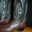 Tony Lama Brown on Brown 7 row stitched Cowboy Boots 9 D mens