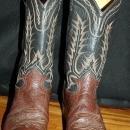 Tony Lama Brown on Brown 7 row stitched Cowboy Boots 9 D mens