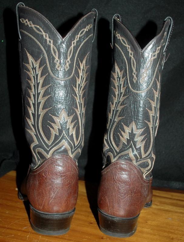 Tony Lama Brown on Brown 7 row stitched Cowboy Boots 9 D mens