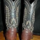 Tony Lama Brown on Brown 7 row stitched Cowboy Boots 9 D mens