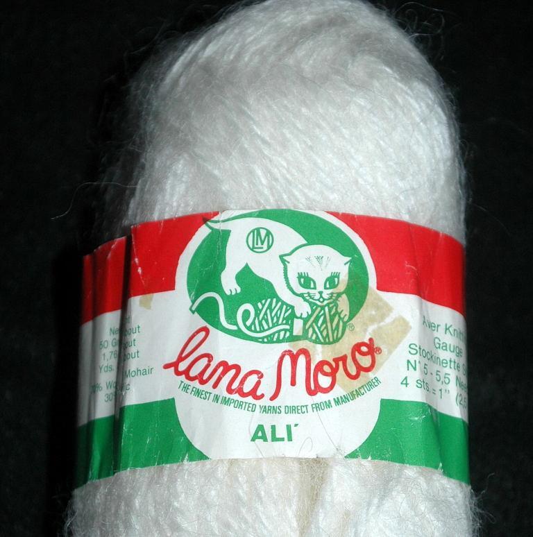 Lana Moro Ali White Mohair/Wool Blend 3 Skeins 150 grams