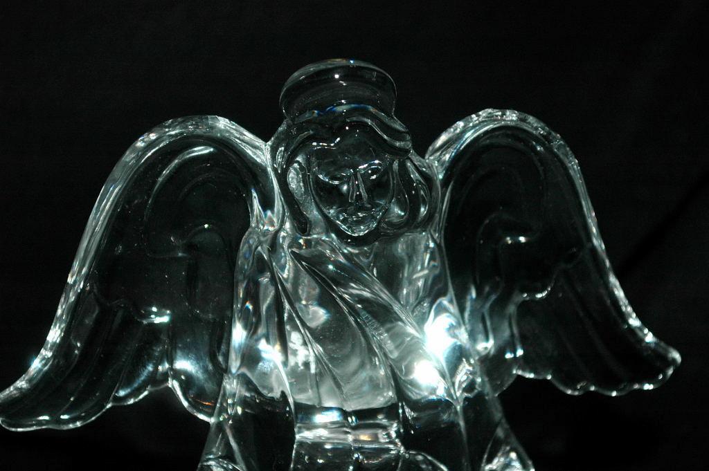 Pair of Crystal Angel Candle Holders Princess House Glass