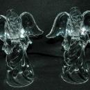 Pair of Crystal Angel Candle Holders Princess House Glass
