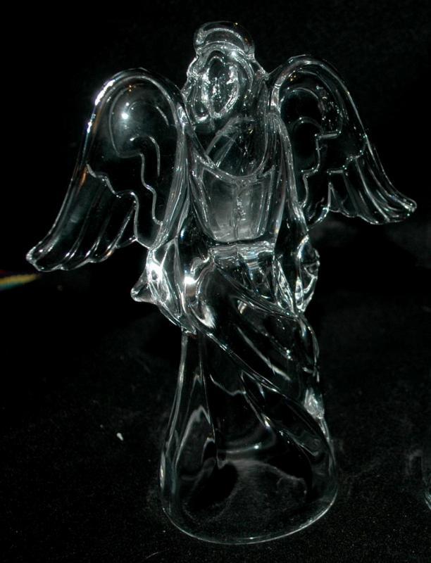Pair of Crystal Angel Candle Holders Princess House Glass