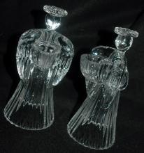 Pair of Crystal Angel Candle Holders