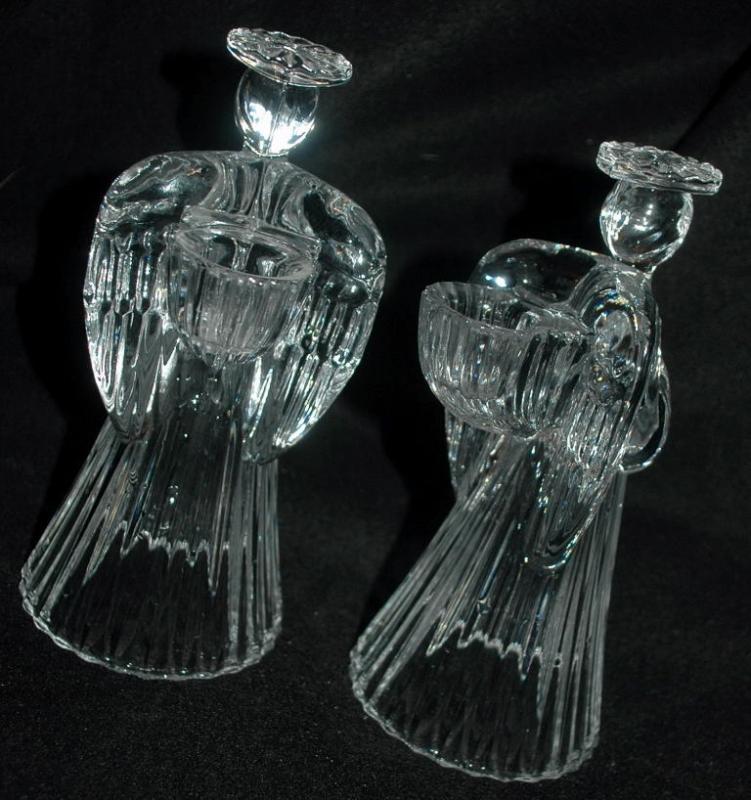 Pair of Crystal Angel Candle Holders