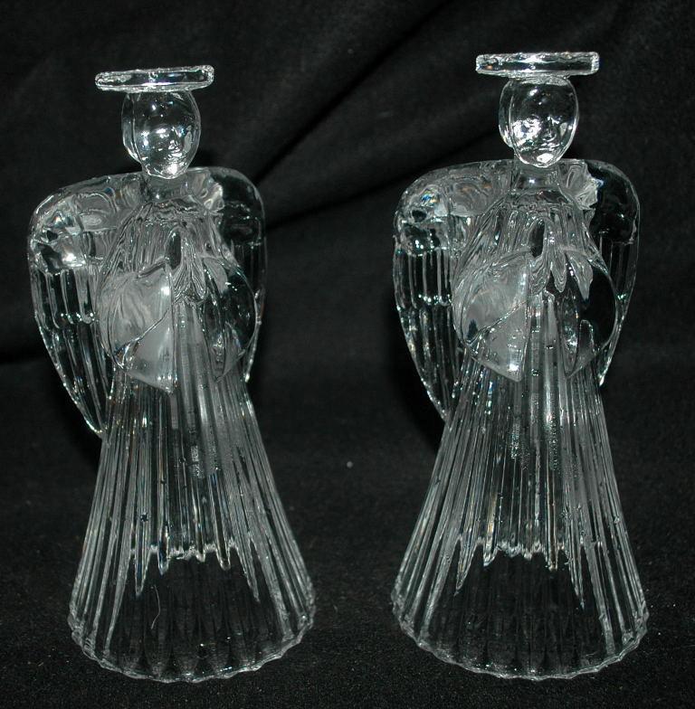 Pair of Crystal Angel Candle Holders