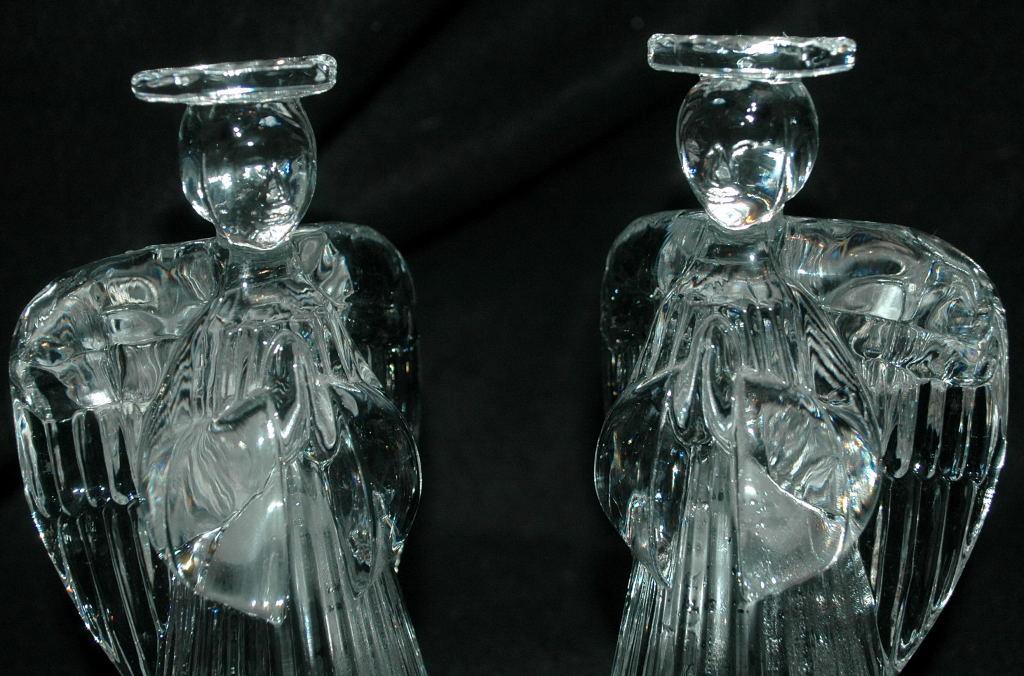Pair of Crystal Angel Candle Holders