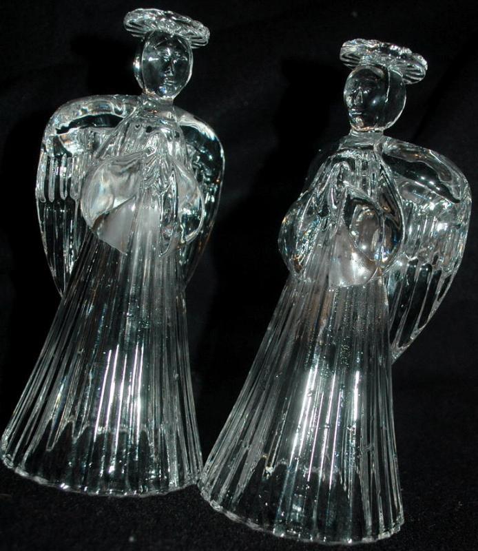 Pair of Crystal Angel Candle Holders