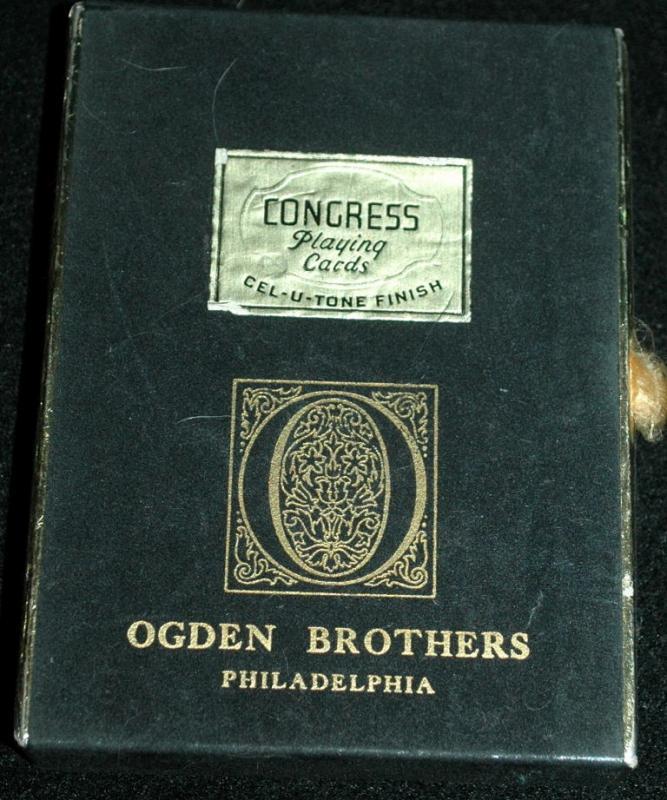 Congress playing cards cel-u- tone finish Ogden Brothers Jasperware