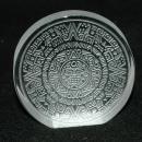 Mexican Aztec Calender Etched Glass Paperweight
