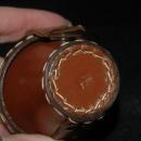 Leather Shot Glass Holder with 4 Stainless Steel Shot Glasses - Vintage!