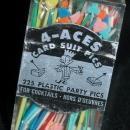4-Aces Party Picks Card Suit, plastic, vintage unopened box