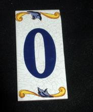 Mexican Ceramic Tile Address Number Zero 3