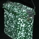 French Green & White Graniteware Enamel Lunchbox Pail
