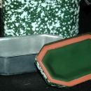 French Green & White Graniteware Enamel Lunchbox Pail