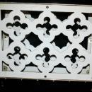 Wooden Bent Wood & Latticework & Brass Magazine Rack -vintage