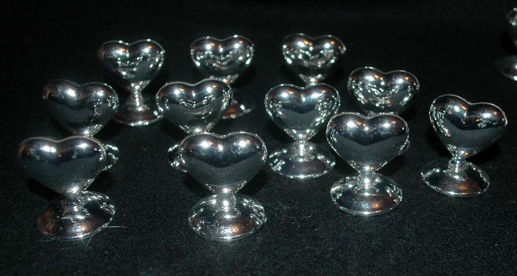 Silver Heart Place Card Holders x 11