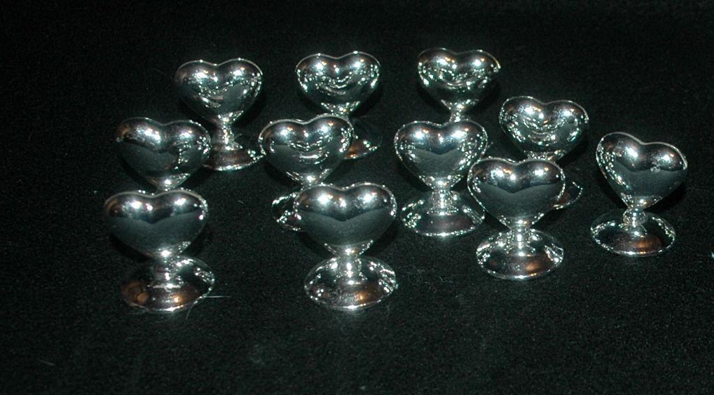Silver Heart Place Card Holders x 11