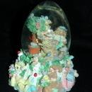 Large Easter Bunny SnowGlobe, with family and baby in bassinet