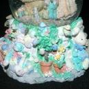 Large Easter Bunny SnowGlobe, with family and baby in bassinet