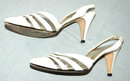 White Leather and clear acylic slingback pumps by *PRICE REDUCTION!*