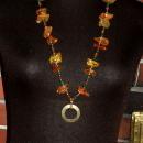 Amazon Basin Chunky Amber & Jadeite Stone Necklace, Hand Crafted Tribal Style