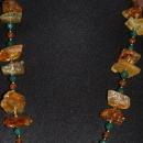 Amazon Basin Chunky Amber & Jadeite Stone Necklace, Hand Crafted Tribal Style