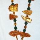 Amazon Basin Chunky Amber & Jadeite Stone Necklace, Hand Crafted Tribal Style