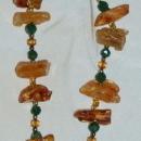 Amazon Basin Chunky Amber & Jadeite Stone Necklace, Hand Crafted Tribal Style