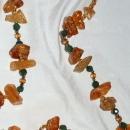 Amazon Basin Chunky Amber & Jadeite Stone Necklace, Hand Crafted Tribal Style