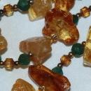 Amazon Basin Chunky Amber & Jadeite Stone Necklace, Hand Crafted Tribal Style