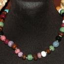 Hand made Enameled Porcelain Beaded Necklace Stamped Teng Yue