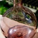 Blenko Orchid Glass Bottle Vase Bulbous Base Tall Neck and Ruffled Top Signed and Labeled
