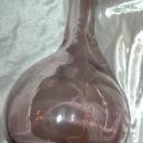 Blenko Orchid Glass Bottle Vase Bulbous Base Tall Neck and Ruffled Top Signed and Labeled