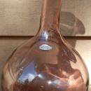 Blenko Orchid Glass Bottle Vase Bulbous Base Tall Neck and Ruffled Top Signed and Labeled