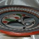Vintage Mexican Tonala Folk Art Pottery Plate Burnished