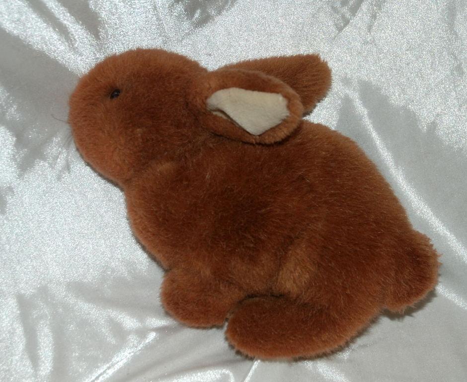 Vintage Dakin Brown Bunny Rabbit Plush Animal 1984