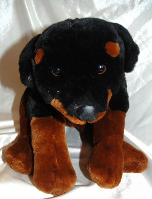 ROTTWEILER Plush Puppy Dog Brown Black Kids Preferred 2000