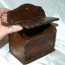 Hand Painted Wooden Wall Mount Salt Box Vintage Signed