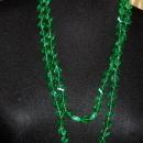 Faceted Green Lucite Beaded Flapper Length Necklace Vintage