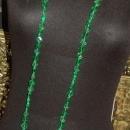 Faceted Green Lucite Beaded Flapper Length Necklace Vintage