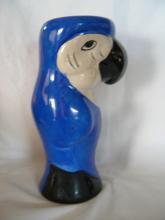Blue Parrot Ceramic Cocktail Glass or Vase