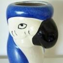 Blue Parrot Ceramic Cocktail Glass or Vase