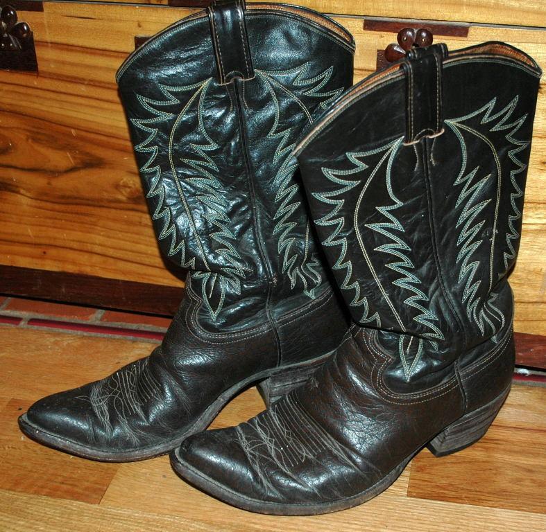 Justin Brown Dark Brown stitched Cowboy Boots 10D mens