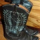 Justin Brown Dark Brown stitched Cowboy Boots 10D mens