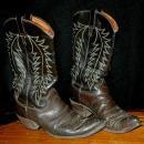 Justin Brown Dark Brown stitched Cowboy Boots 10D mens