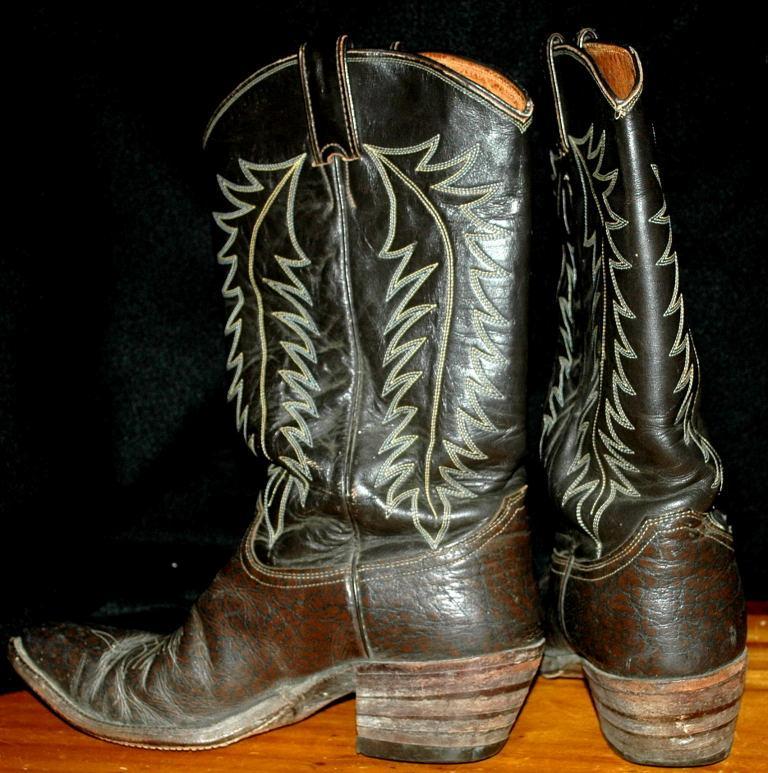 Justin Brown Dark Brown stitched Cowboy Boots 10D mens