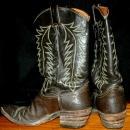 Justin Brown Dark Brown stitched Cowboy Boots 10D mens