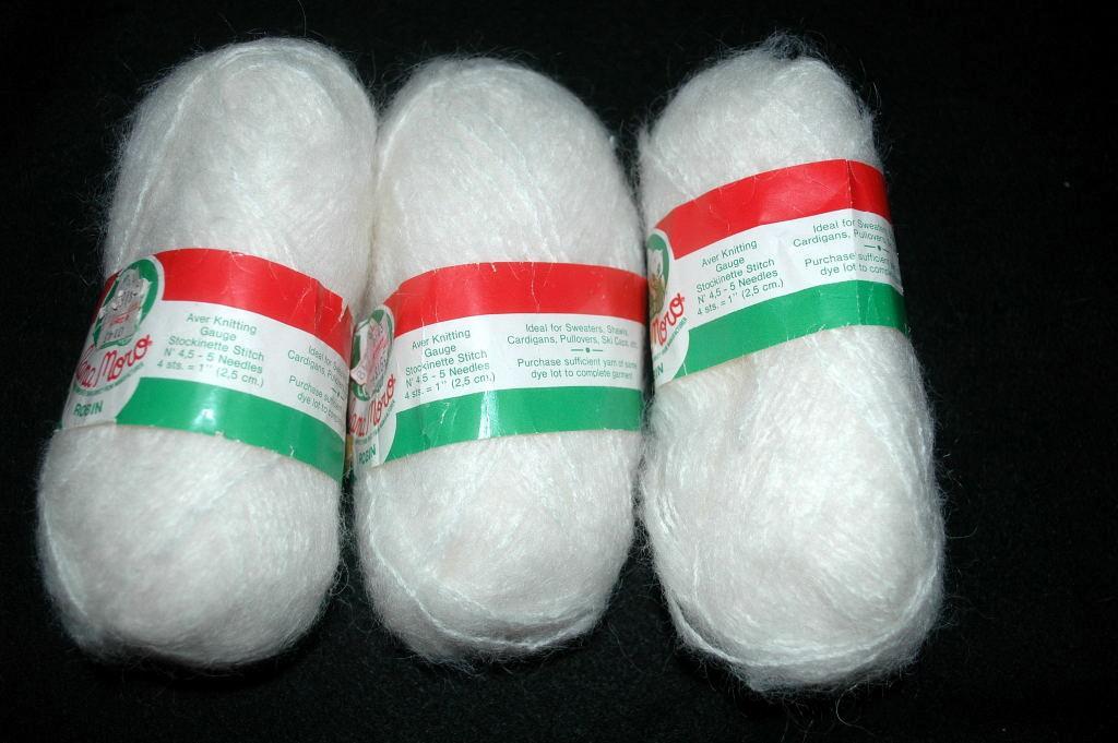 Lana Moro Robin White Mohair/Wool Blend 3 Skeins 150 grams